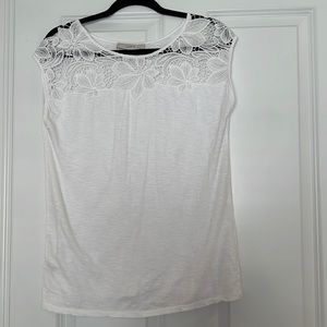 White LOFT short sleeve blouse